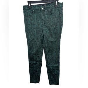 Super Cute Like New Size 10 dark green with black print- wear with a black shirt